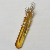 Sunrise Aura Grounding Crystal w/ Record Keepers Wire Wrapped Pendant