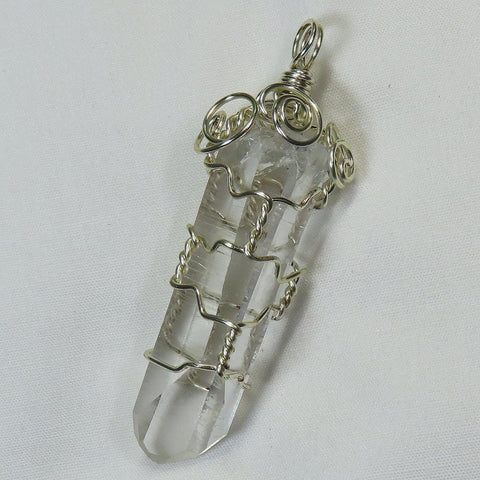 Grounding Quartz Crystal Wire Wrapped Pendant Jewelry