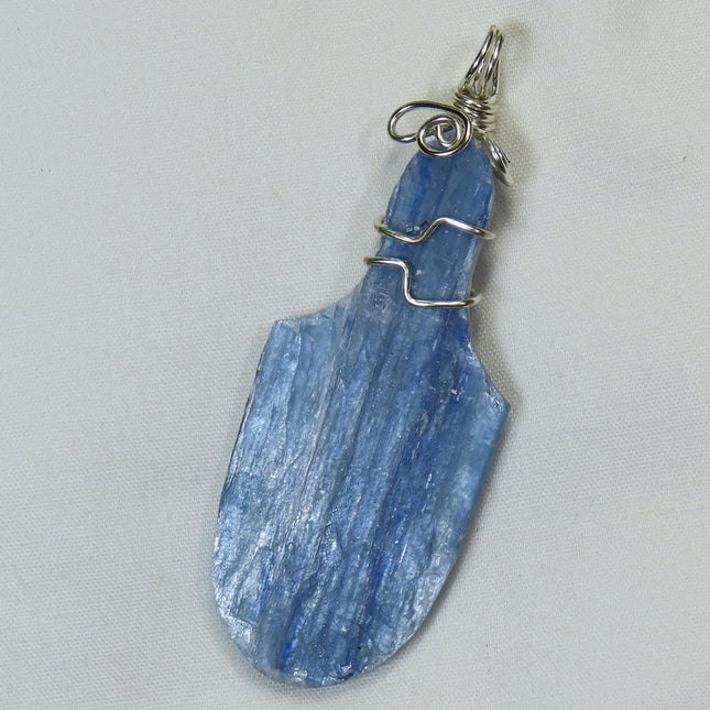 Blue Kyanite Wire Wrapped Pendant Jewelry