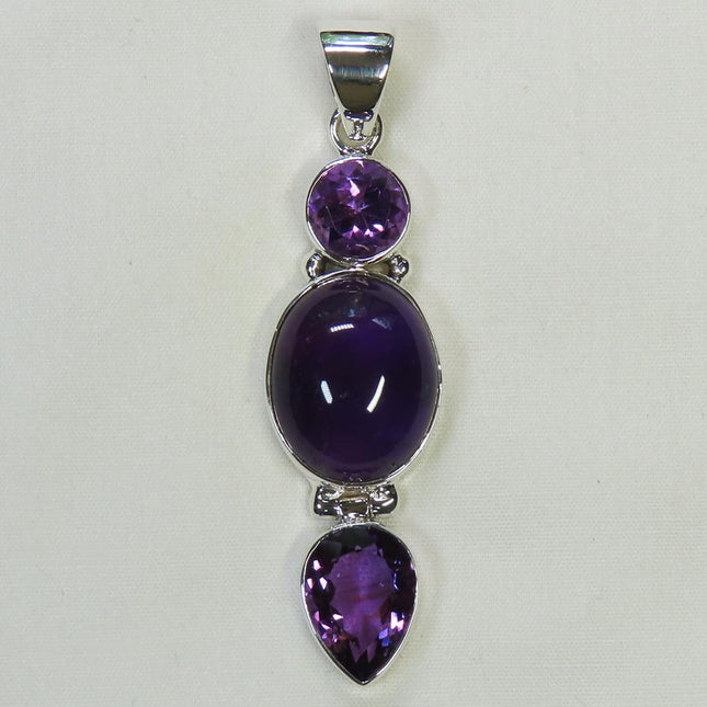 Amethyst from Brazil Sterling Silver Pendant Jewelry