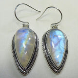 Rainbow Moonstone Sterling Silver Jewelry Set Earrings