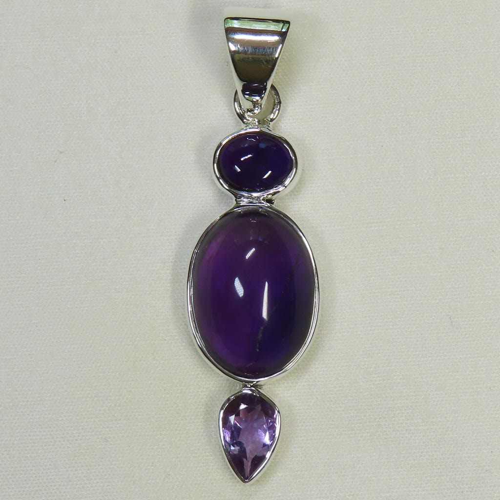 Amethyst from Brazil Sterling Silver Pendant Jewelry