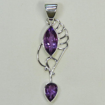 Amethyst from Brazil Sterling Silver Pendant Jewelry
