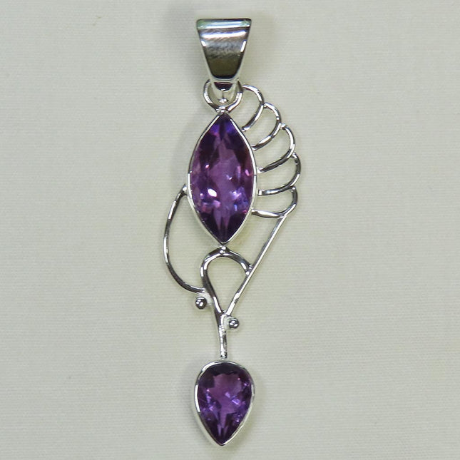 Amethyst from Brazil Sterling Silver Pendant Jewelry