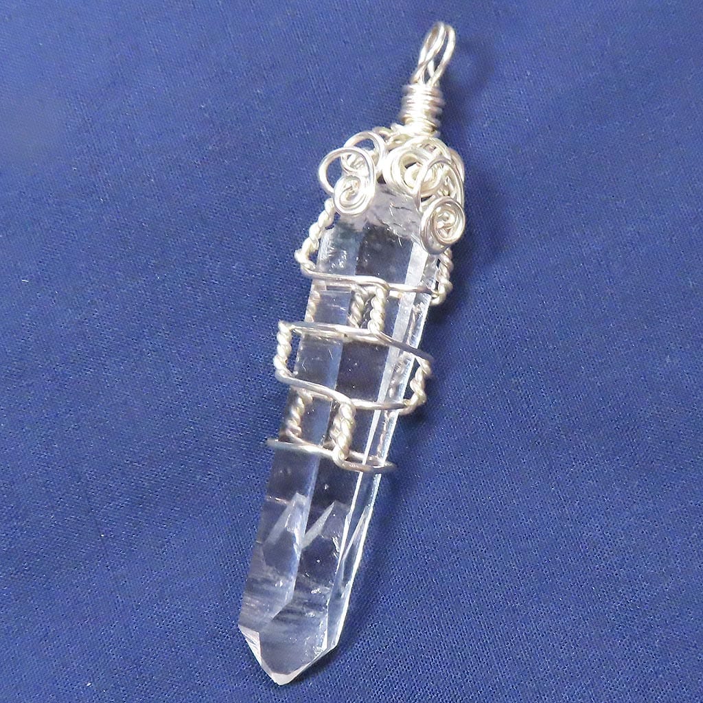 Arkansas Quartz Crystal Wire Wrapped Pendant Jewelry