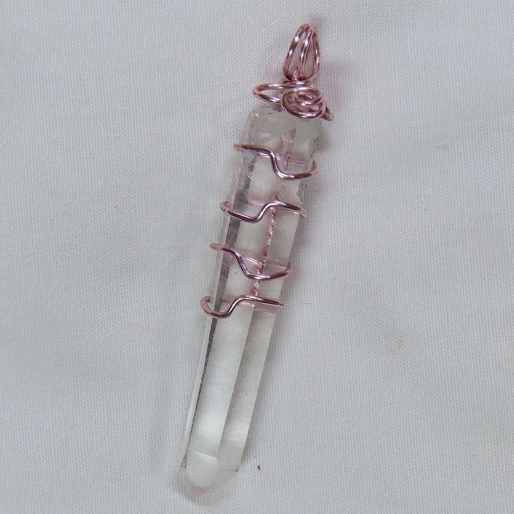 Arkansas Quartz Crystal Wire Wrapped Pendant Jewelry