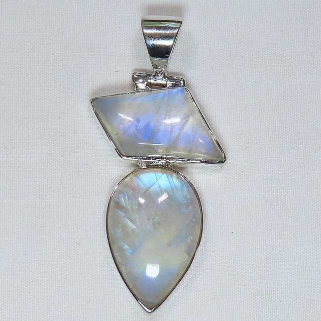Rainbow Moonstone Sterling Silver Pendant Jewelry