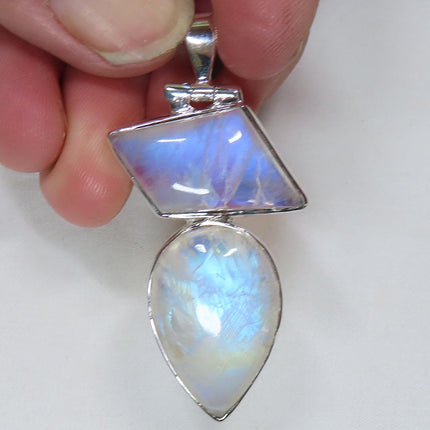 Rainbow Moonstone Sterling Silver Pendant Jewelry
