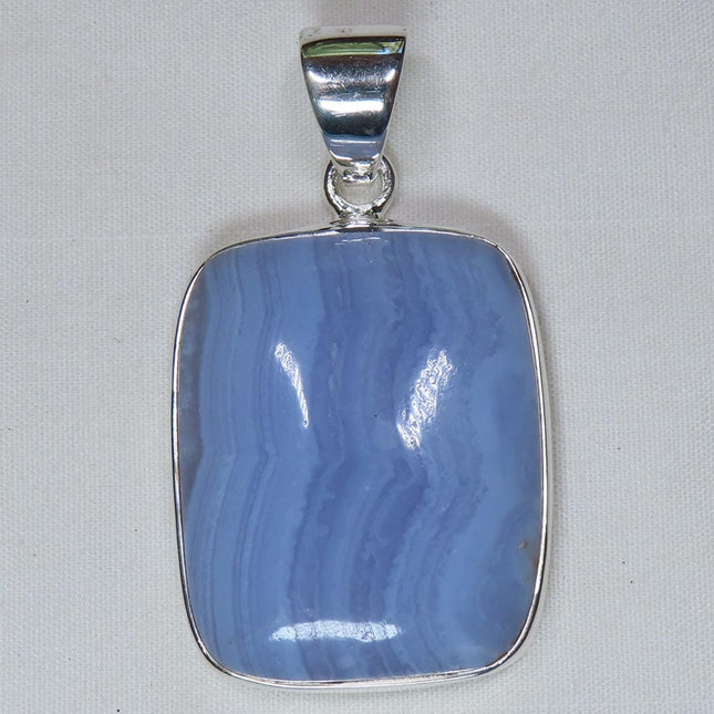 Blue Lace Agate Sterling Silver Pendant Jewelry