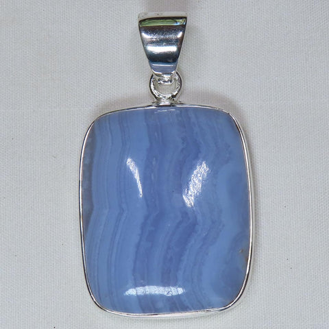 Blue Lace Agate Sterling Silver Pendant Jewelry