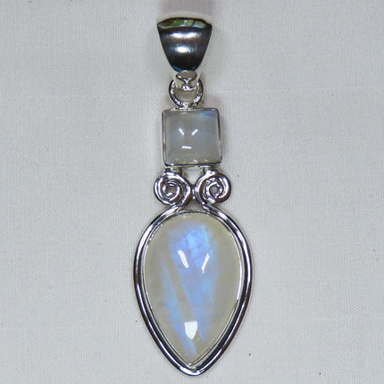 Rainbow Moonstone Sterling Silver Pendant Jewelry