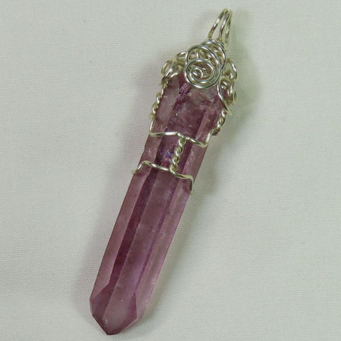 Purple Mist Aura Wire Wrapped Pendant Jewelry