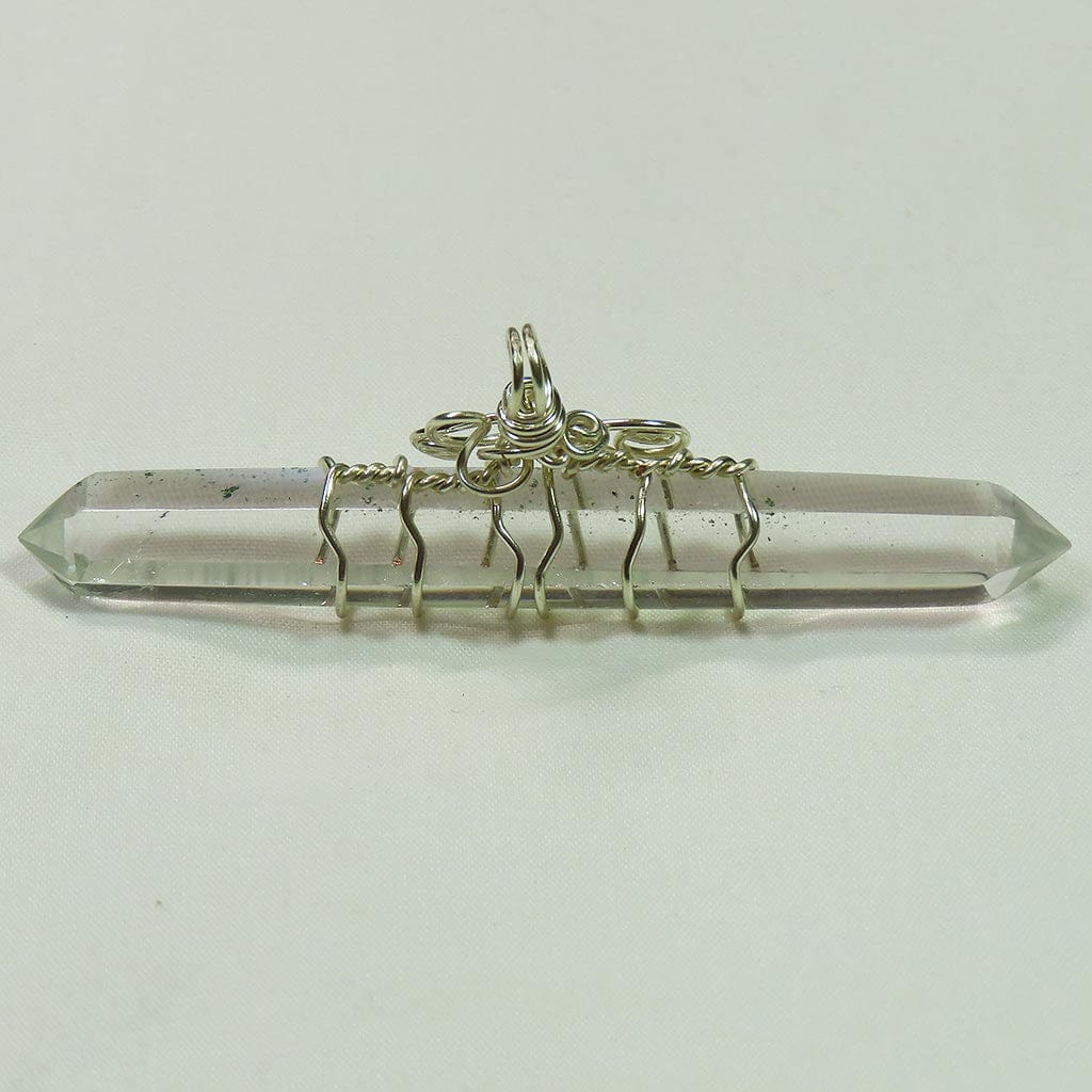 Generator DT Chlorite Included Quartz Crystal Wire Wrapped Pendant