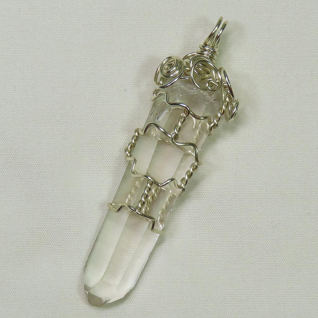 Quartz Crystal Wire Wrapped Pendant Jewelry