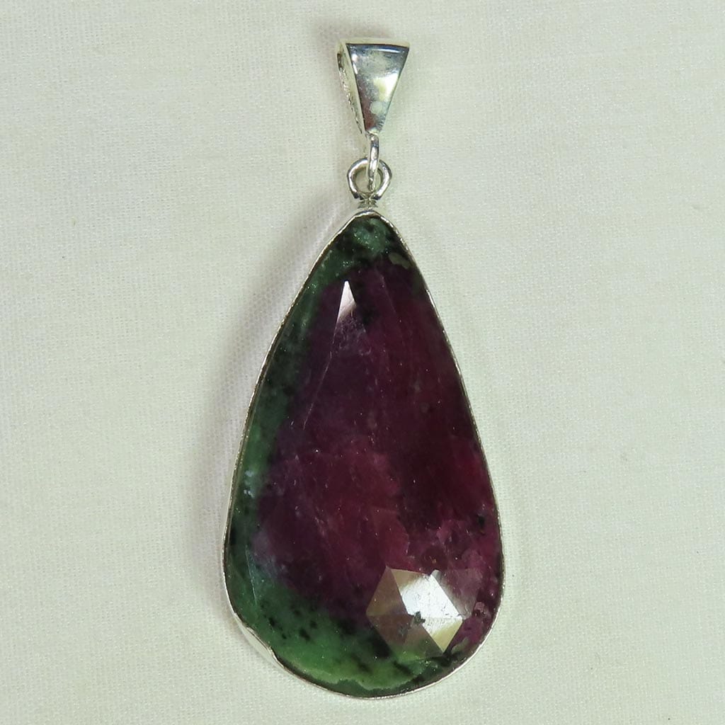 Ruby in Zoisite Sterling Silver Pendant Jewelry