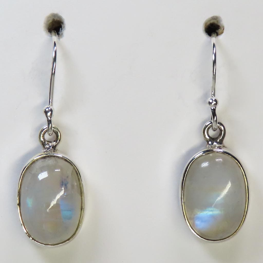 Rainbow Moonstone Sterling Silver Earrings Jewelry