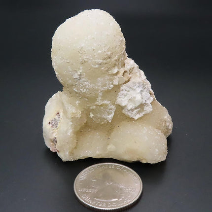 White Drusy Quartz Nodule with White Stilbite from Jalgaon, India