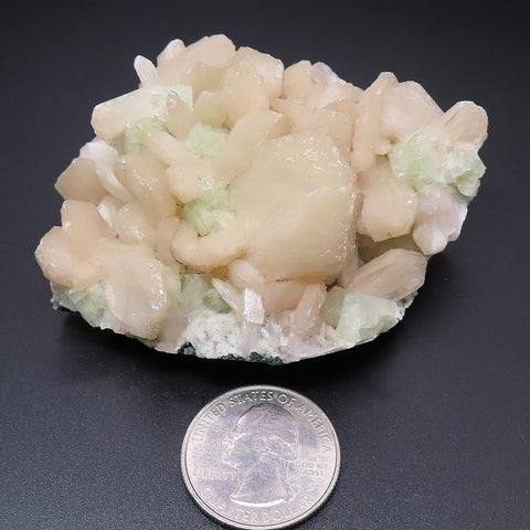 Stilbite & Green Apophyllite on Matrix from Jalgaon, India
