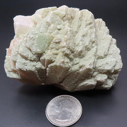 Stilbite with Green Quartz Coating & Apophyllite from Jalgaon, India