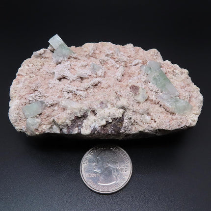 Green Apophyllites & Pink Heulandite on Matrix from Jalgaon, India