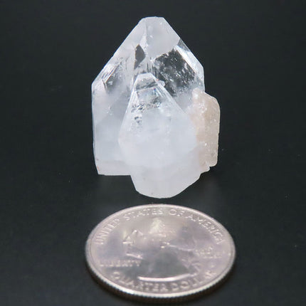 Apophyllite Crystal with Peach Stilbite Blade from Poona, India