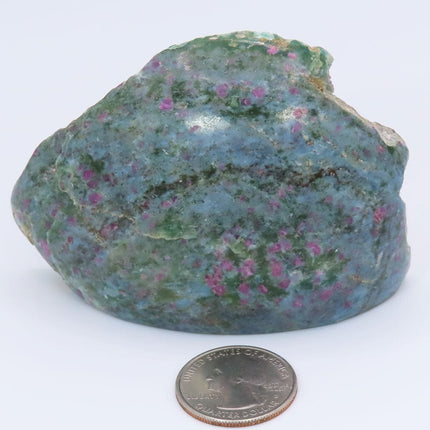 1 side Polished Ruby and Green Fuchsite with Kyanite Slab from India