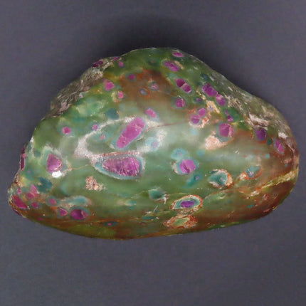 1 side Polished Ruby and Green Fuchsite with Kyanite Slab from India