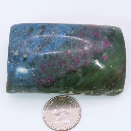 1 side Polished Ruby and Green Fuchsite with Kyanite Slab from India