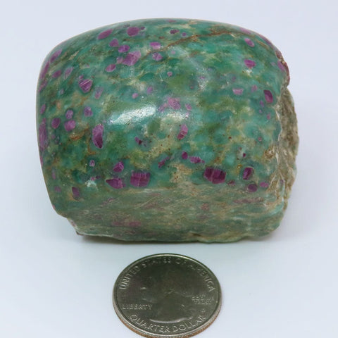 1 side Polished Ruby and Green Fuchsite with Kyanite Slab from India
