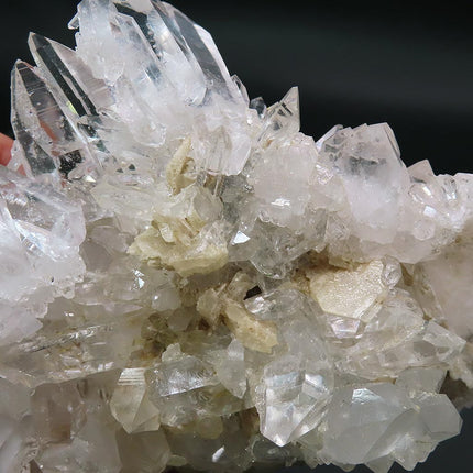 Larger Arkansas Quartz Crystal Cluster w/ Time-Links & Adularia Blades