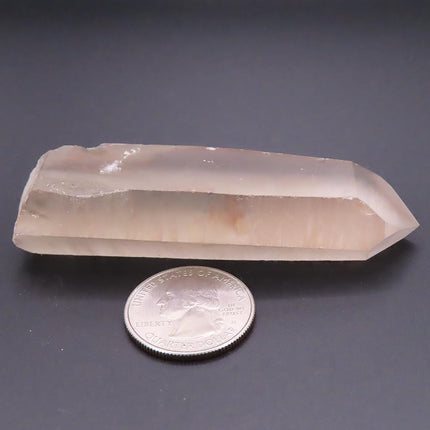 Pink Lemurian Seed Quartz Crystal Tabby Point from Brazil