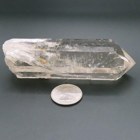 Light Smoky Lemurian Seed Quartz Crystal Point from Brazil