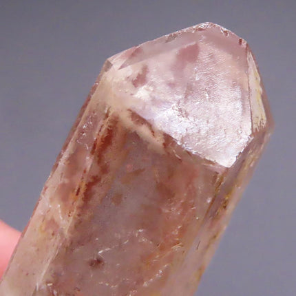 Rare Strawberry Lemurian Seed Quartz Crystal Phantom Point from Brazil
