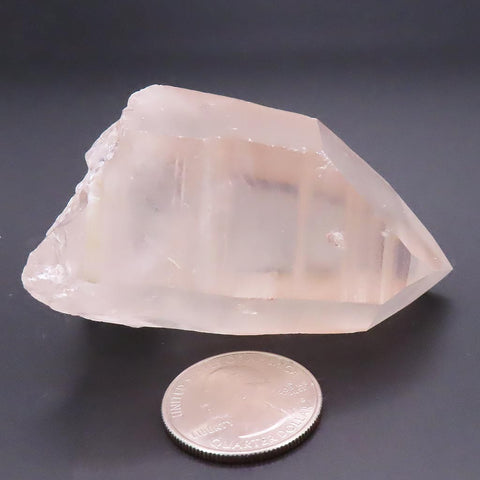 Light Pink Lemurian Seed Quartz Crystal Point from Brazil