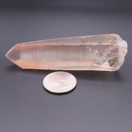 Pink Lemurian Seed Quartz Crystal Point from Brazil