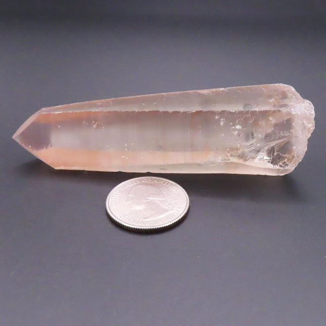 Pink Lemurian Seed Quartz Crystal Point from Brazil