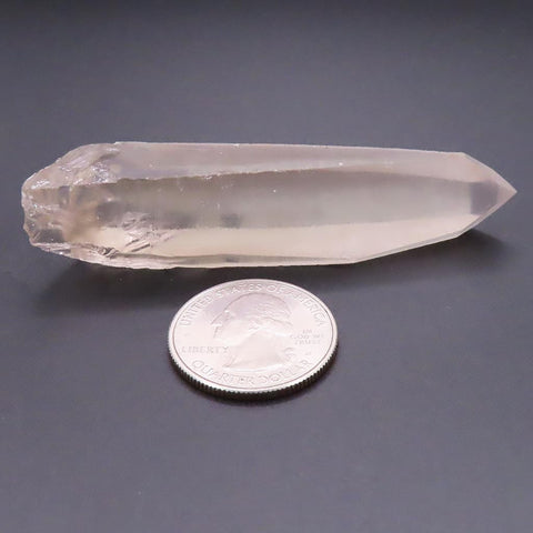 Light Pink Lemurian Seed Quartz Crystal Point from Brazil