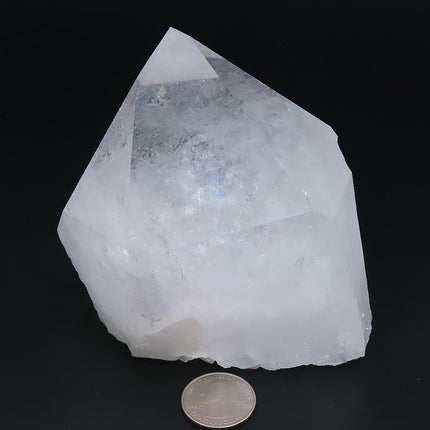 Larger Thick Arkansas Quartz Crystal Point w/ Rainbow & Self-Healed Base