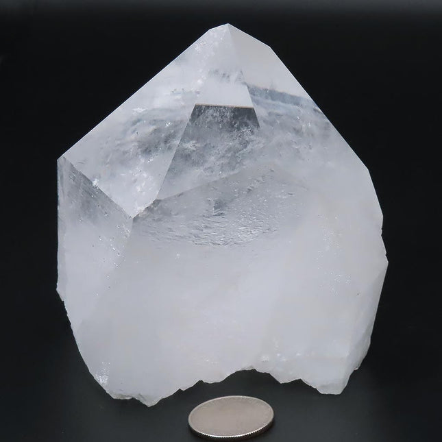 Larger Thick Arkansas Quartz Crystal Point w/ Rainbow & Self-Healed Base