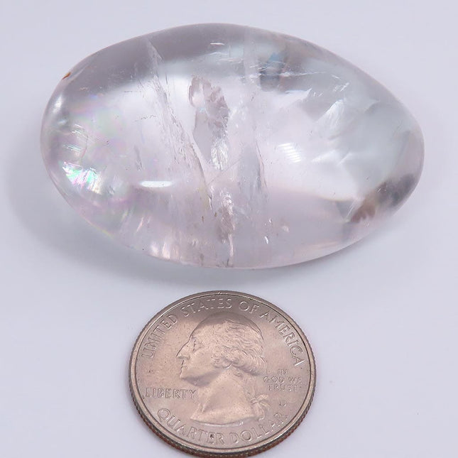 Polished Clear Quartz Palm Stone from Brazil