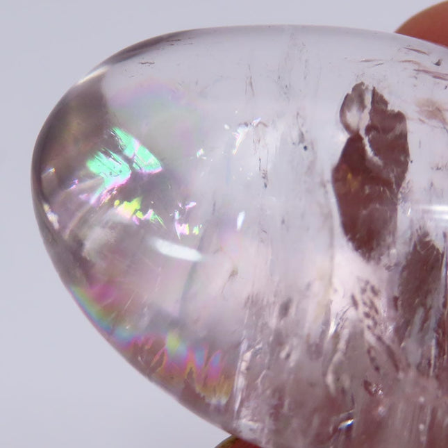Polished Clear Quartz Palm Stone from Brazil