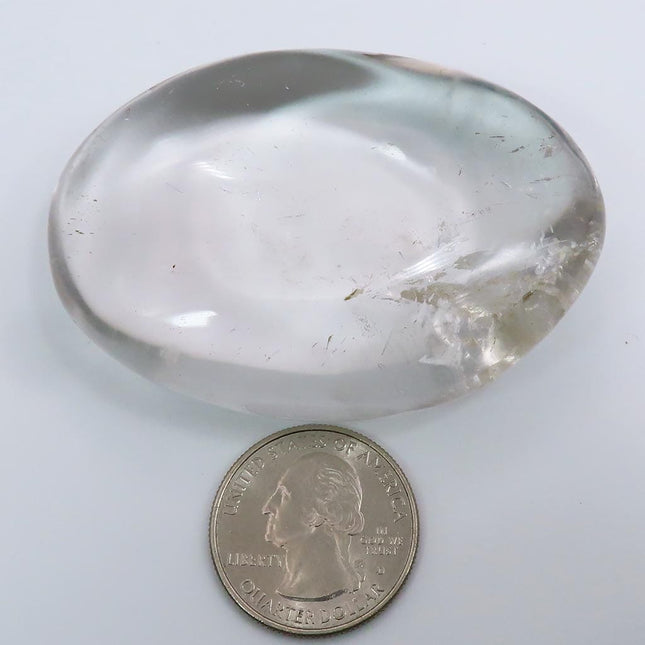 Polished Clear Quartz Palm Stone from Brazil