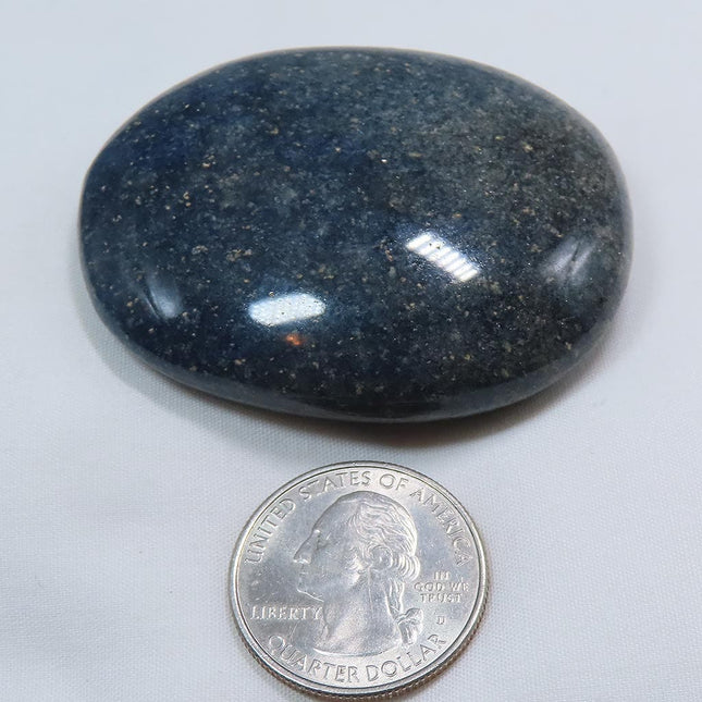 Polished Lazulite Palm Stone from Madagascar