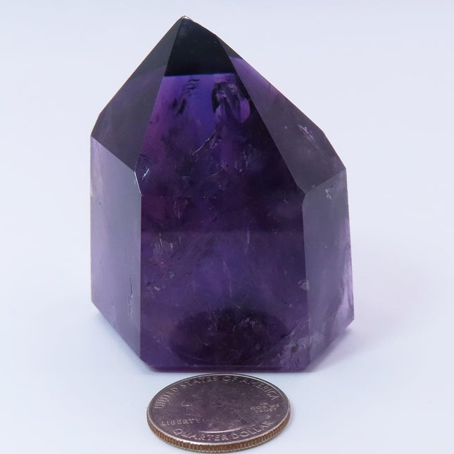 Polished Amethyst Point with Rainbows from Bahia Brazil 
