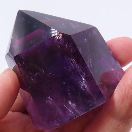 Polished Amethyst Point with Rainbows from Bahia Brazil 