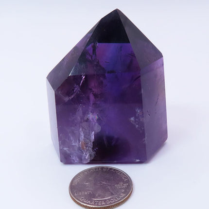 Polished Amethyst Point with Rainbows from Bahia Brazil 