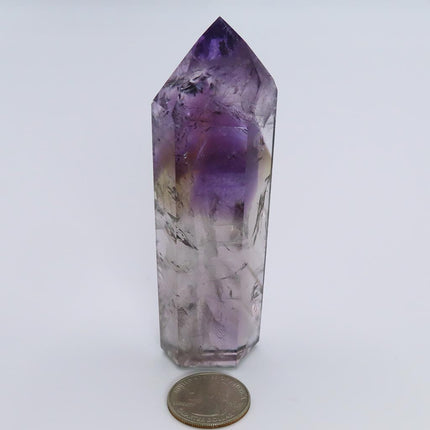 Polished Smoky Amethyst Phantom Point w/ Time-Link from Bahia Brazil