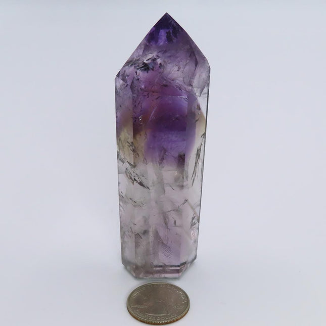 Polished Smoky Amethyst Phantom Point w/ Time-Link from Bahia Brazil