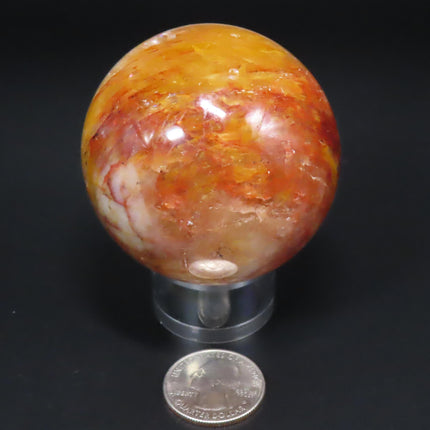 Polished Carnelian Agate Sphere Ball from Madagascar