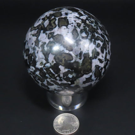 Polished Indigo Gabbro Sphere Ball from Madagascar
